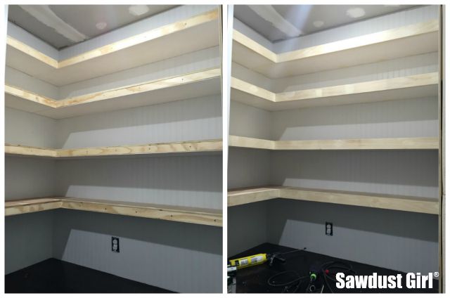 Pantry Floating Shelves Sawdust Girl, Building Pantry Shelves Plans