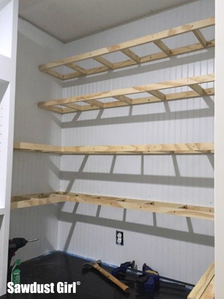 Hall Closet with Floating Shelves - Sawdust Girl®