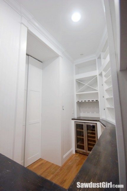 Hidden entrance to walk in pantry