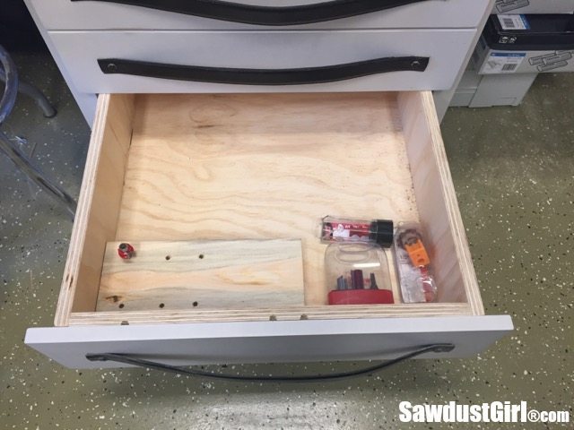 Router bit storage.