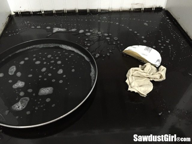 Wet sanding a wood countertop