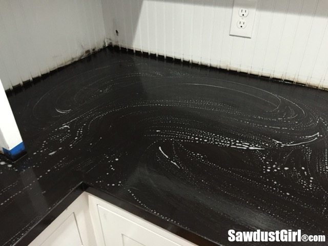 Wet sanding polyurethane wood countertops