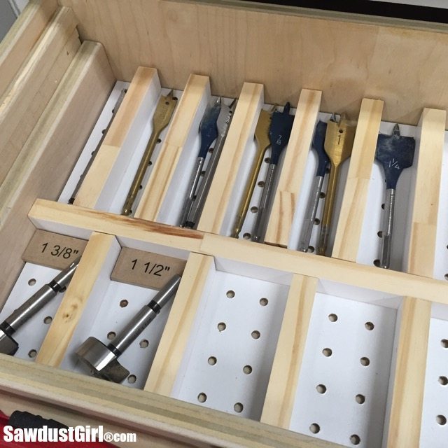 Adjustable dividers for drawer storage.