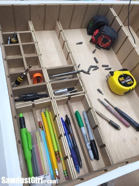 Workshop Drawer Organization  DIY Drawer Dividers with Sliding