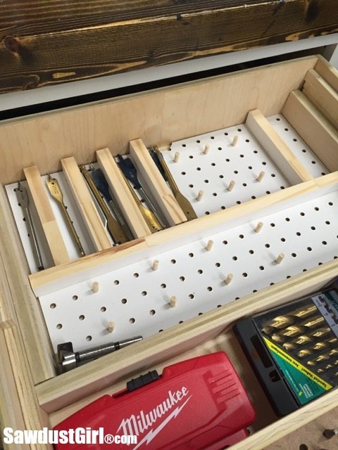 Adjustable dividers for drawer storage.