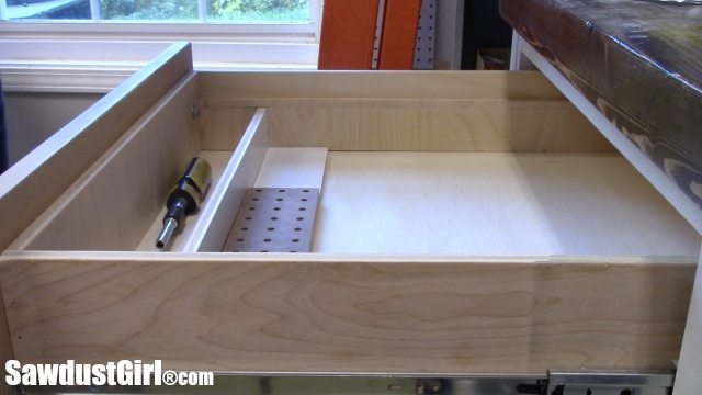 Drawer storage and organizer for driver bits.