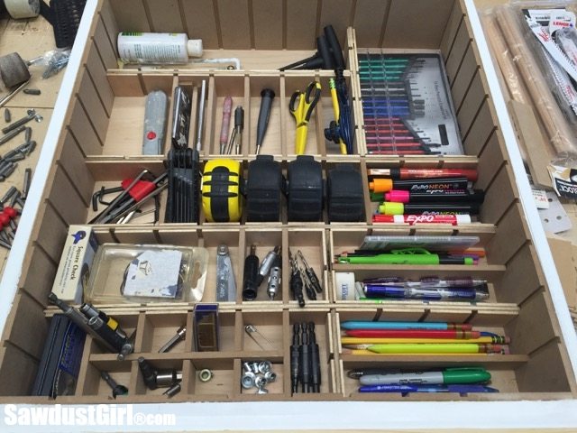 Workshop Drawer Organization  DIY Drawer Dividers with Sliding