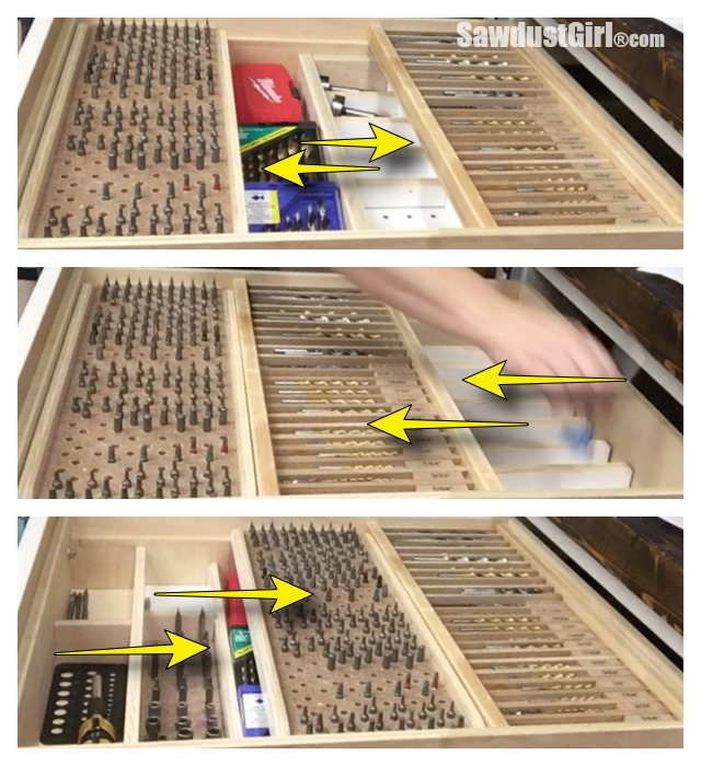 Workshop Drawer Organization, DIY Drawer Dividers with Sliding Tray