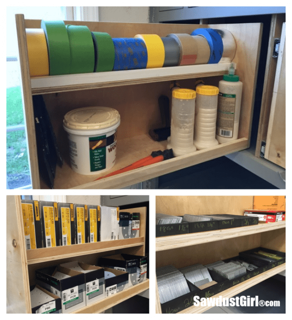 Build organized vertical drawers for the workshop.