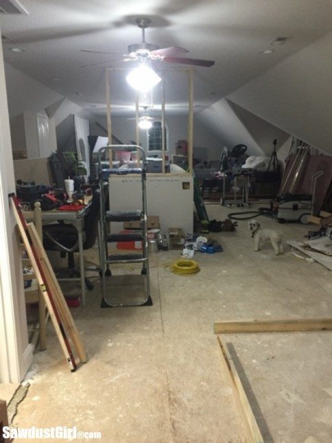 Building a craft room in the loft.