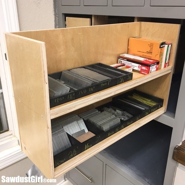 Build organized vertical drawers for the workshop.