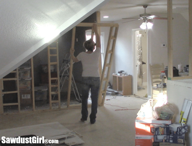 Building a craft room in the loft.