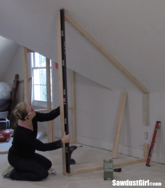 Building a closet around wonky angled ceiling