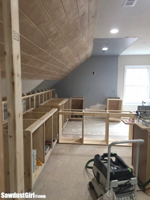 Installing Cabinets in Craft Room - Sawdust Girl®