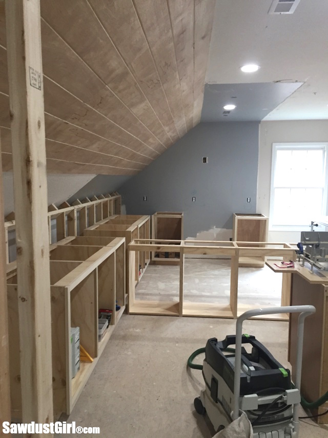 Installing Cabinets in Craft Room