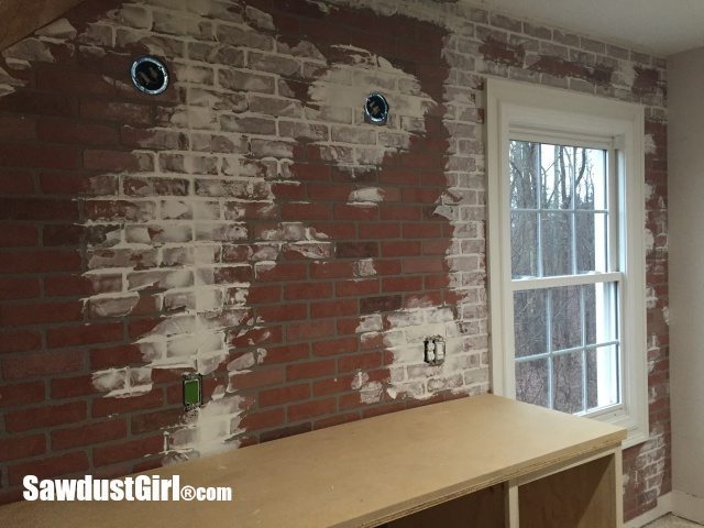Creating Faux Brick and Plaster Wall Feature