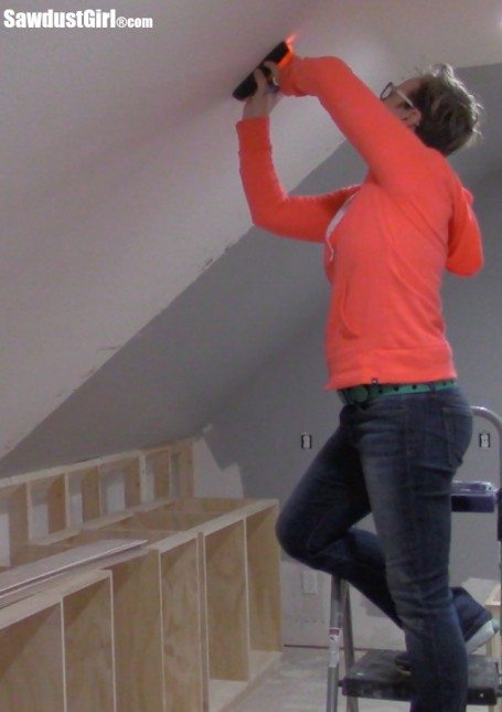 Installing a DIY Plywood V-Groove Plank Ceiling using stud finder