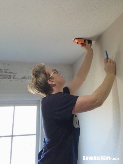 stud finder to DIY Plywood V-Groove Plank Ceiling