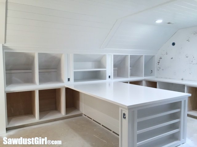 White Painted Countertops and Cabinets