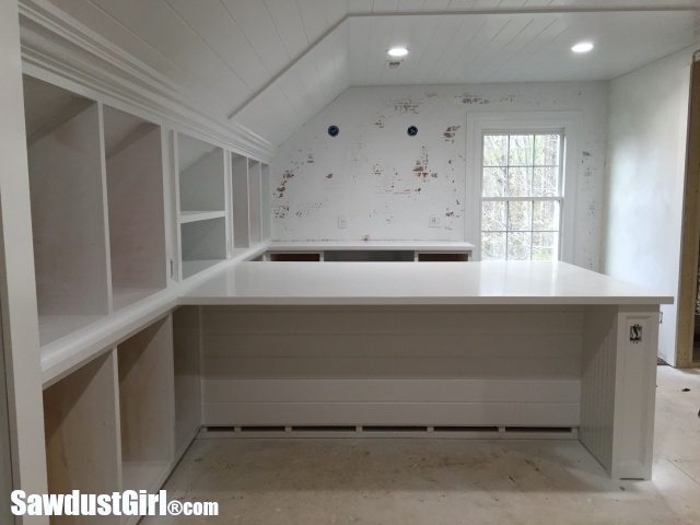 White Painted Countertops and Cabinets