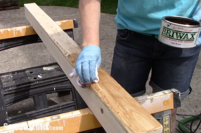 Finishing a Faux Reclaimed Beam with Briwax