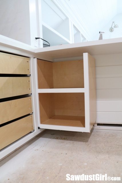 Add Vertical Storage Drawers to Existing Cabinets - Sawdust Girl®