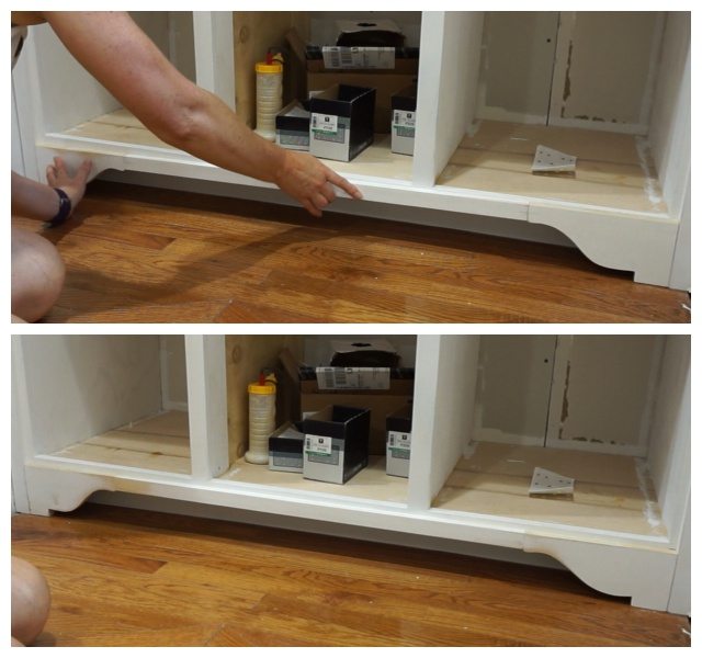 Adding decorative toe-kick on cabinet