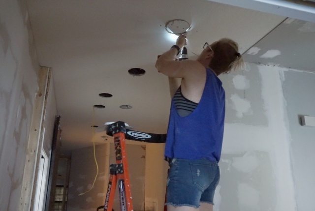 Moving Can Lights and Drywalling the Ceiling