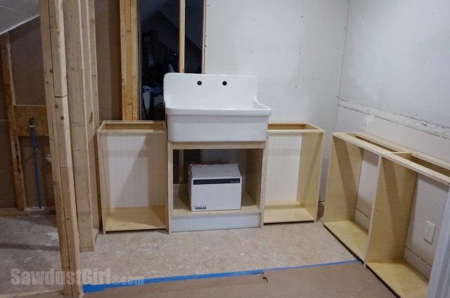 Craft room utility sink placement