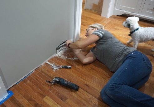 Repairing vacuum sweep and patching drywall