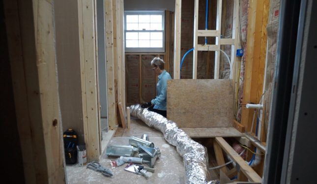 Jack and Jill bathroom progress