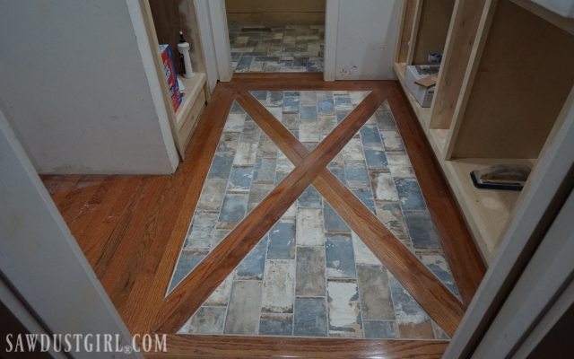 Wood Floor With Tile Inlay, Hardwood Inlays Wood Flooring
