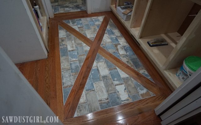 Wood Floor With Tile Inlay