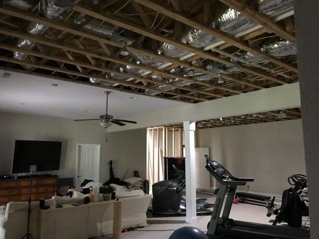 basement ceiling removal for kitchen remodel above