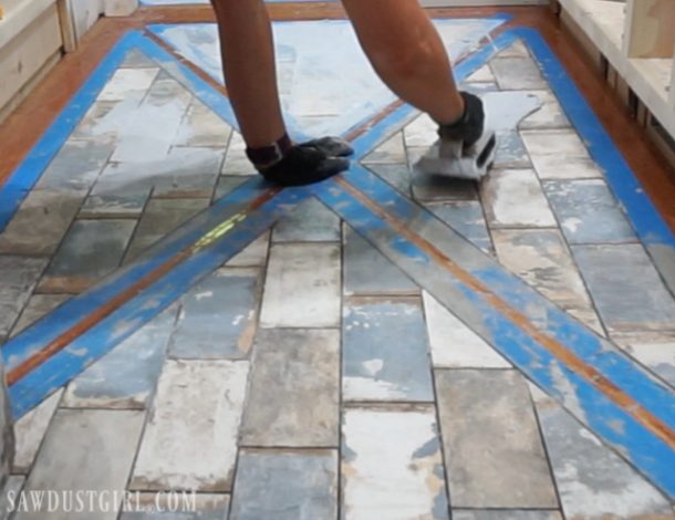 How To Install A Wood Floor With Tile Inlay | Sawdust Girl