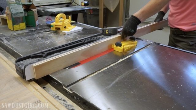 cutting strips of wood to bend