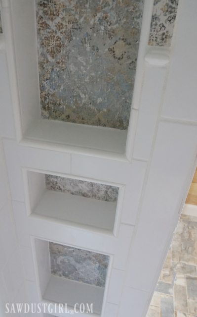 Tiling The Shower Bathroom Update, How To Tile A Shower Niche With Trim