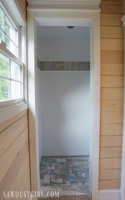 Tiling The Shower Bathroom Update, Shower Tile Trim Molding