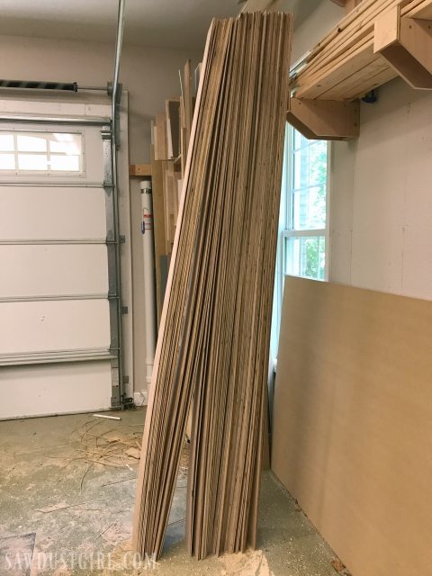 Plywood plank walls