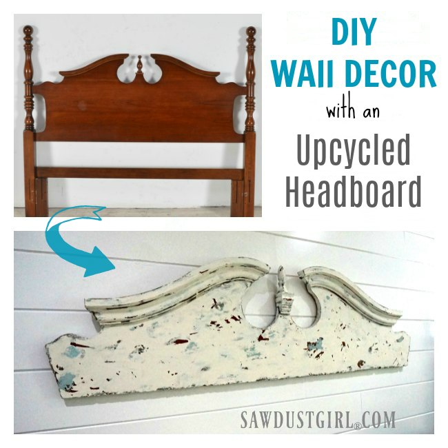 DIY wall decor art idea from an upcycled headboard. This is fun, inexpensive, easy DIY that adds architectural interest to any room.