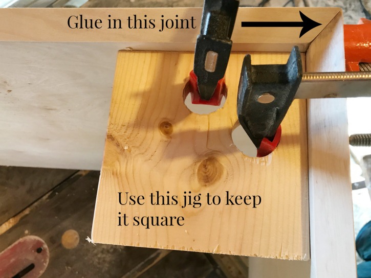 Mitered Edge Wood Joint With Homemade 90 Degree Clamps Sawdust Girl