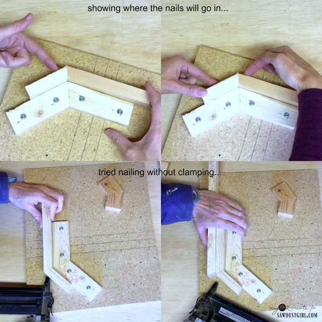 Where to nail for attaching angled joints