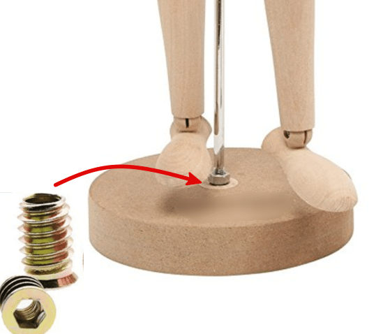 Base with threaded insert nut