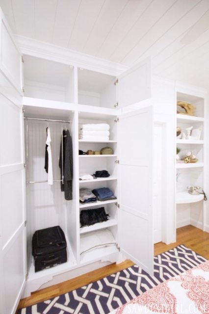 Hall Closet with Floating Shelves - Sawdust Girl®