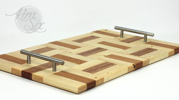 Parquet style DIY serving tray