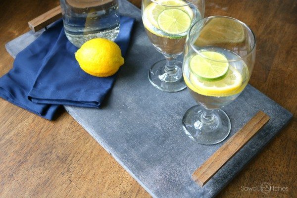 DIY concrete serving trays