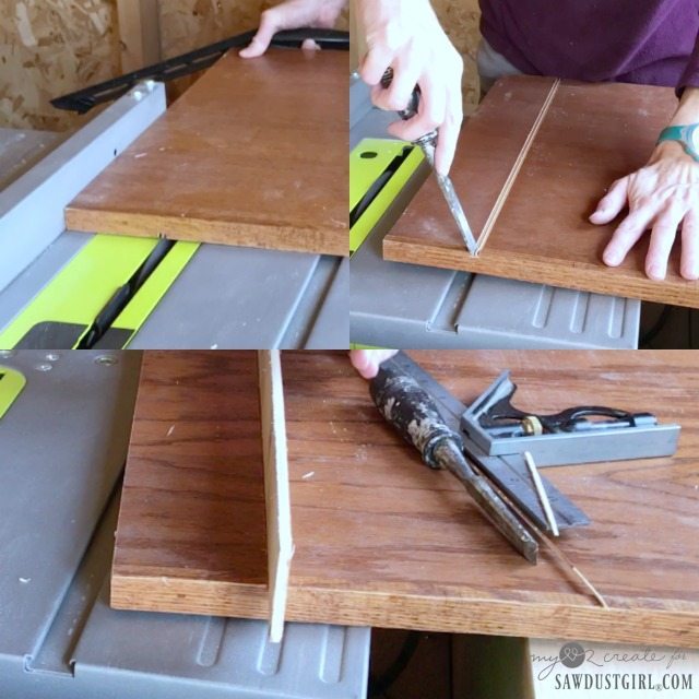 cutting a second pass on a table saw to make dado joint