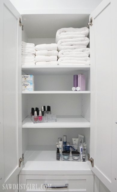 Built In Linen Cabinet Sawdust Girl - Bathroom Linen Closet Depth