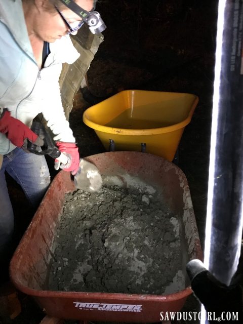 Mixing concrete