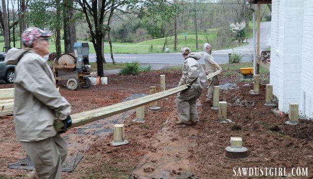 building a deck in muddy conditions